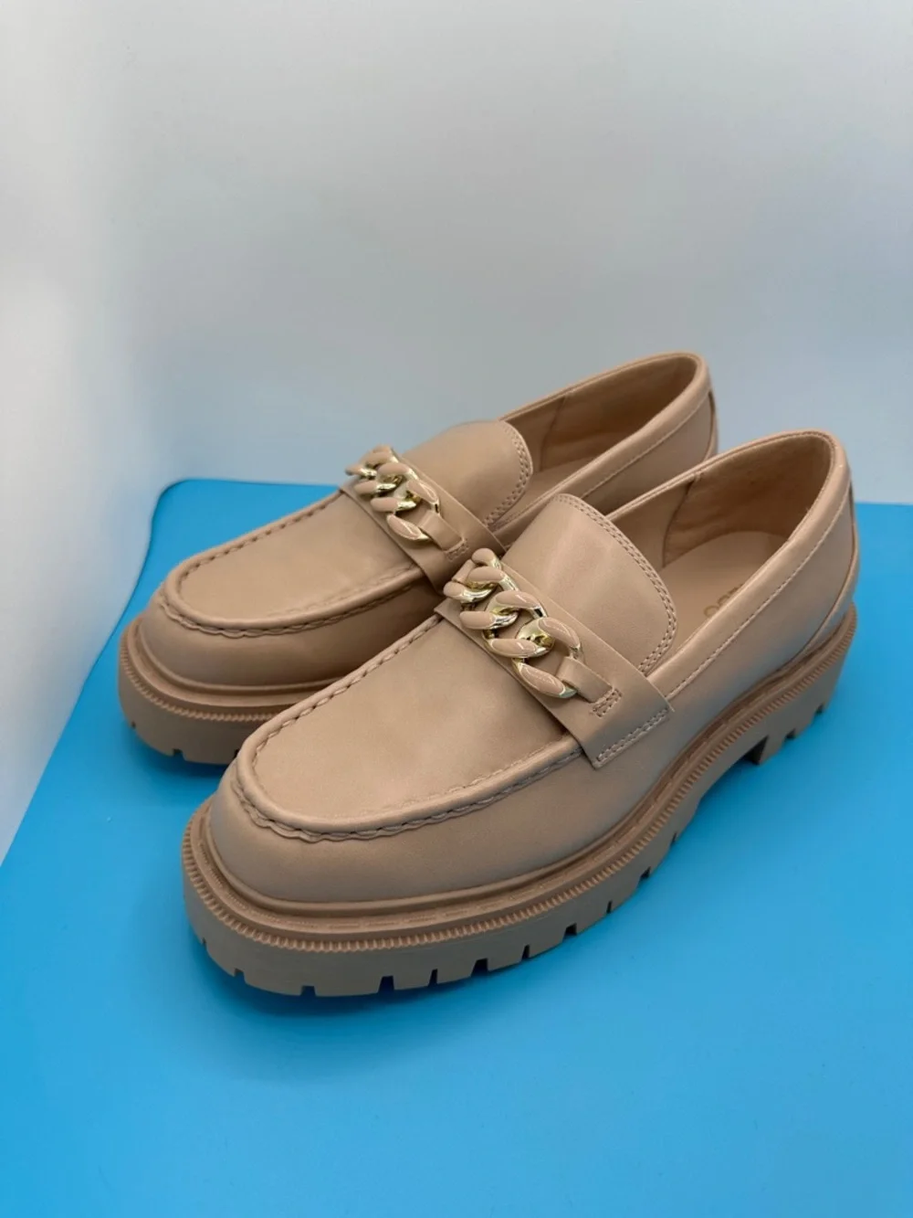 NEW! Aldo Brixton Beige Platform Loafers Womens size 11 new no box.